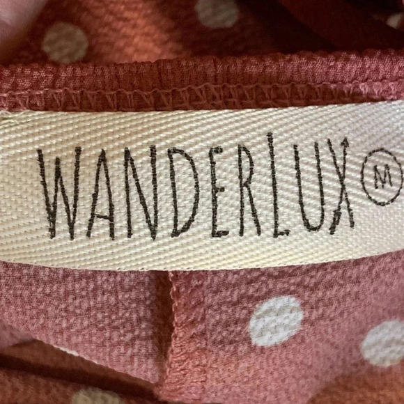 Wanderlux Women's Polka Dot Puffy‎ Sleeve Square Neck Dress Size M NWT - Picture 8 of 15